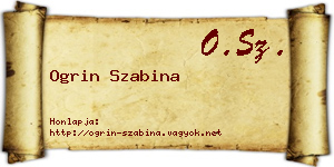 Ogrin Szabina névjegykártya